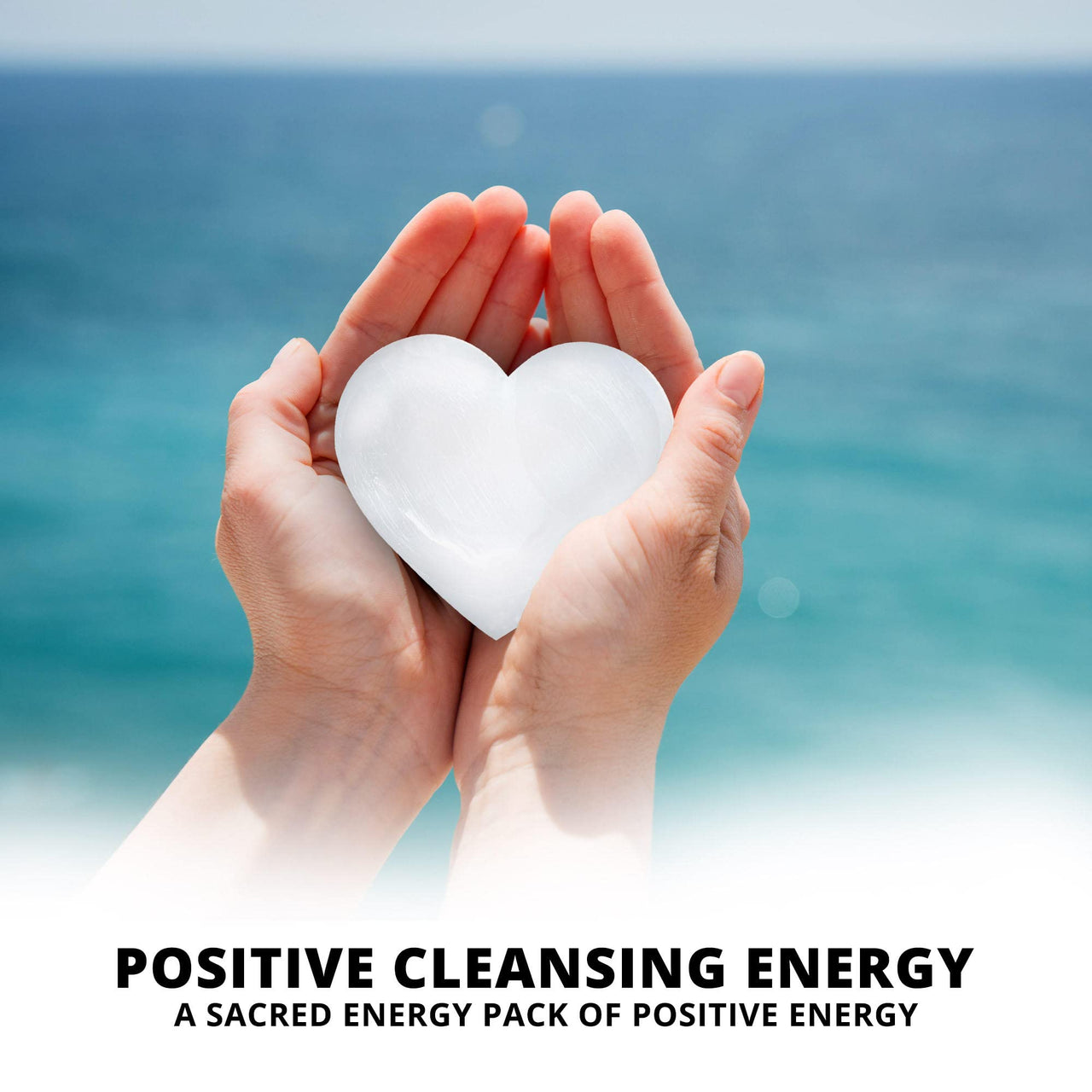 Himalayan Glow 10cm Selenite Crystal Heart Stone for Healing and Meditation, Stone-10 cm, White