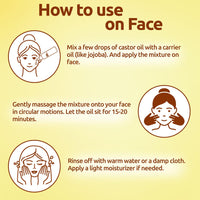 KAZIMA Cold Pressed Extra Virgin Castor Oil for Hair Growth | Moisturizes Skin and Reduces Wrinkles | 100% Pure Castor Oil Cold Pressed for Skin and Hair | 200 ml