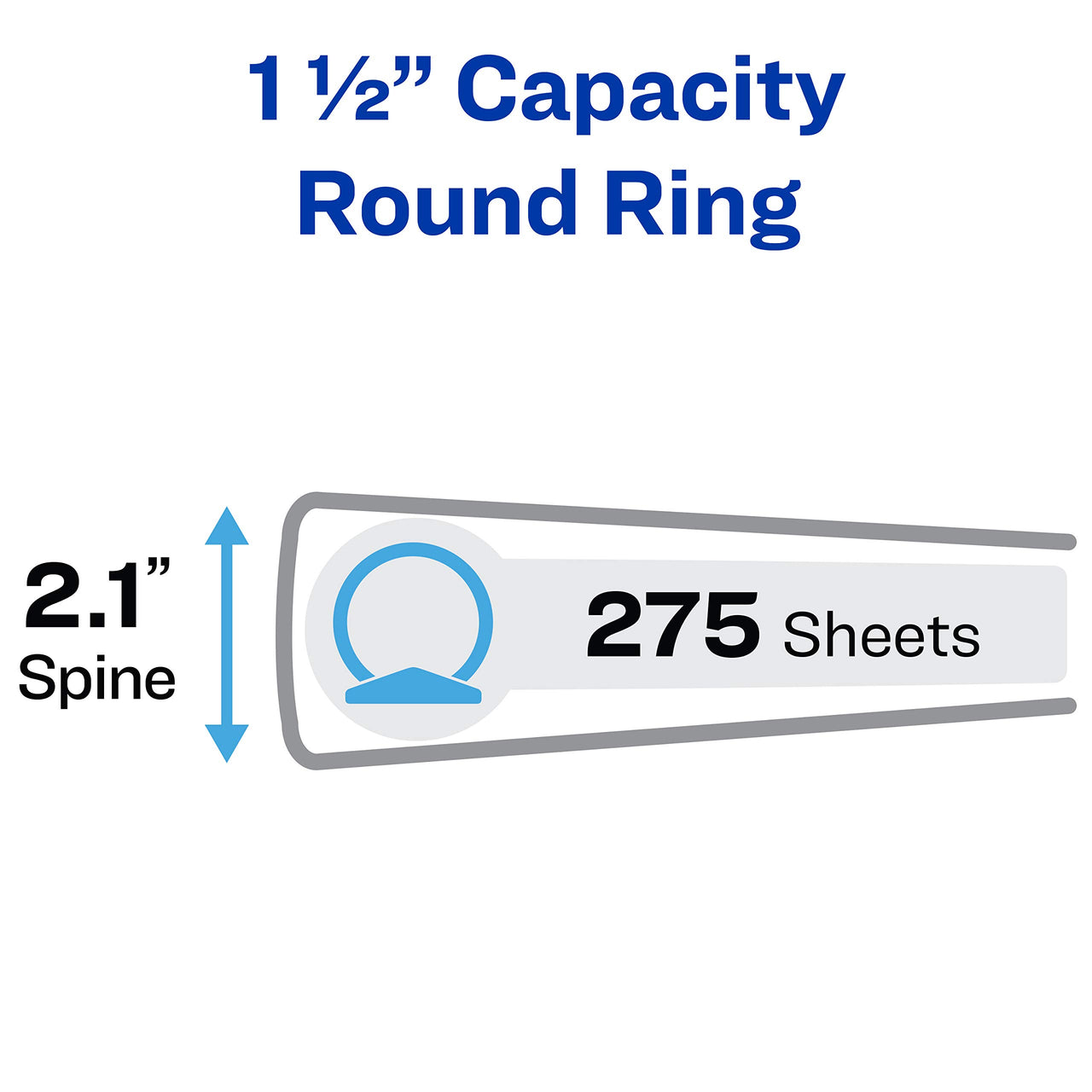 Avery Economy View 3 Ring Binder, 1.5" Round Rings, 1 Black Binder (05725) 1.5" 1 Pack Binders