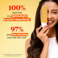 DOT & KEY Vitamin C + E Super Bright Sunscreen Spf 50 |Water-Light,UVA/UVB & Blue Light Protection|For Even Toned & Glowing Skin|With Liquid Spf 50+++| No White Cast| For All Skin Types| 50G,Pack Of 1