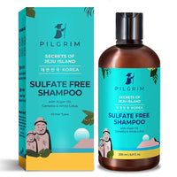 Pilgrim Sulphate Free Shampoo for women & men | Mild shampoo for hair-fall control with argan oil, camellia & white lotus for dry & frizzy hair | Korean skin care products | 200 ml + 200 ml