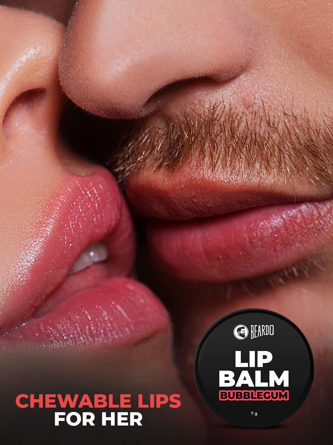 Beardo Bubblegum Non Tinted Lip Balm for Men, 7g | Lip Care For Soft Kissable Lips | Lip Mask For Dry, Cracked and Chapped lips | Lip Repair & Protection