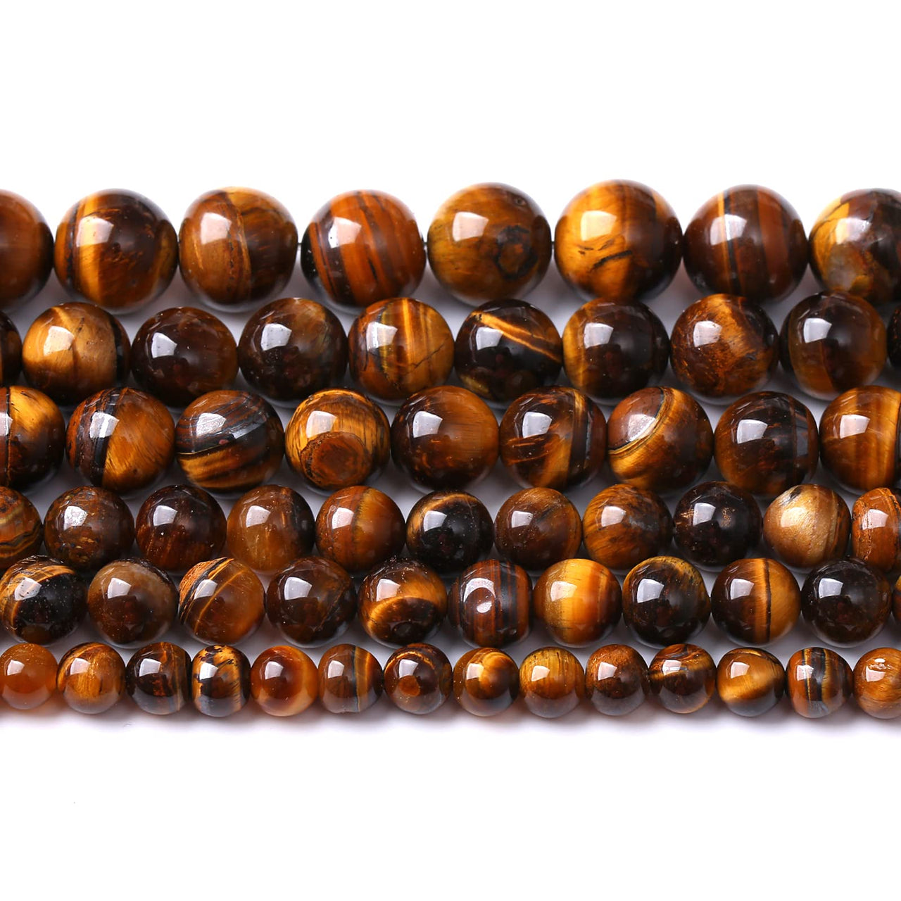 10MM 36PCS Natural Stone Yellow Tiger Eye Stone with Iron Mine Beads for Jewelry Making DIY Bracelet Energy Crystal Healing Power Iron Yellow Tiger Eye 10mm