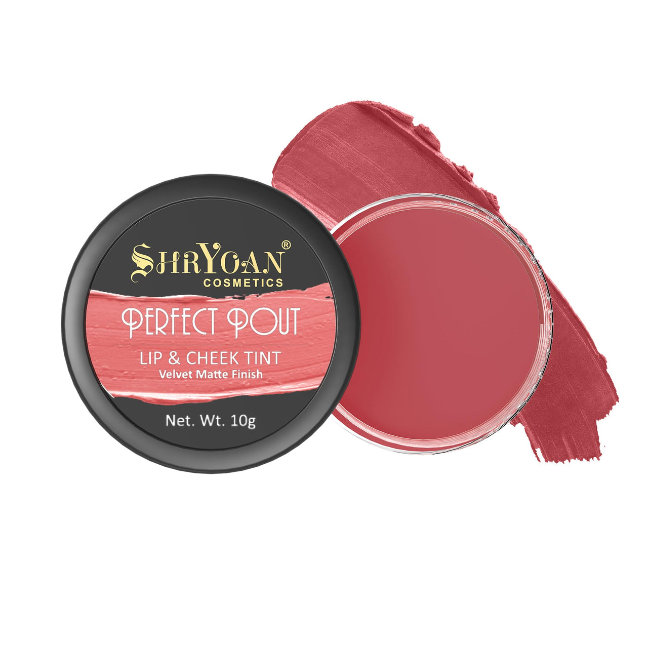 Shryoan Perfect Pout Lip and Cheek Tint Creamy Matte| Matte Lip & Cheek Tint with Easily Blendable and Light Weight, & Cruelty-Free (10g) (Shade 08)