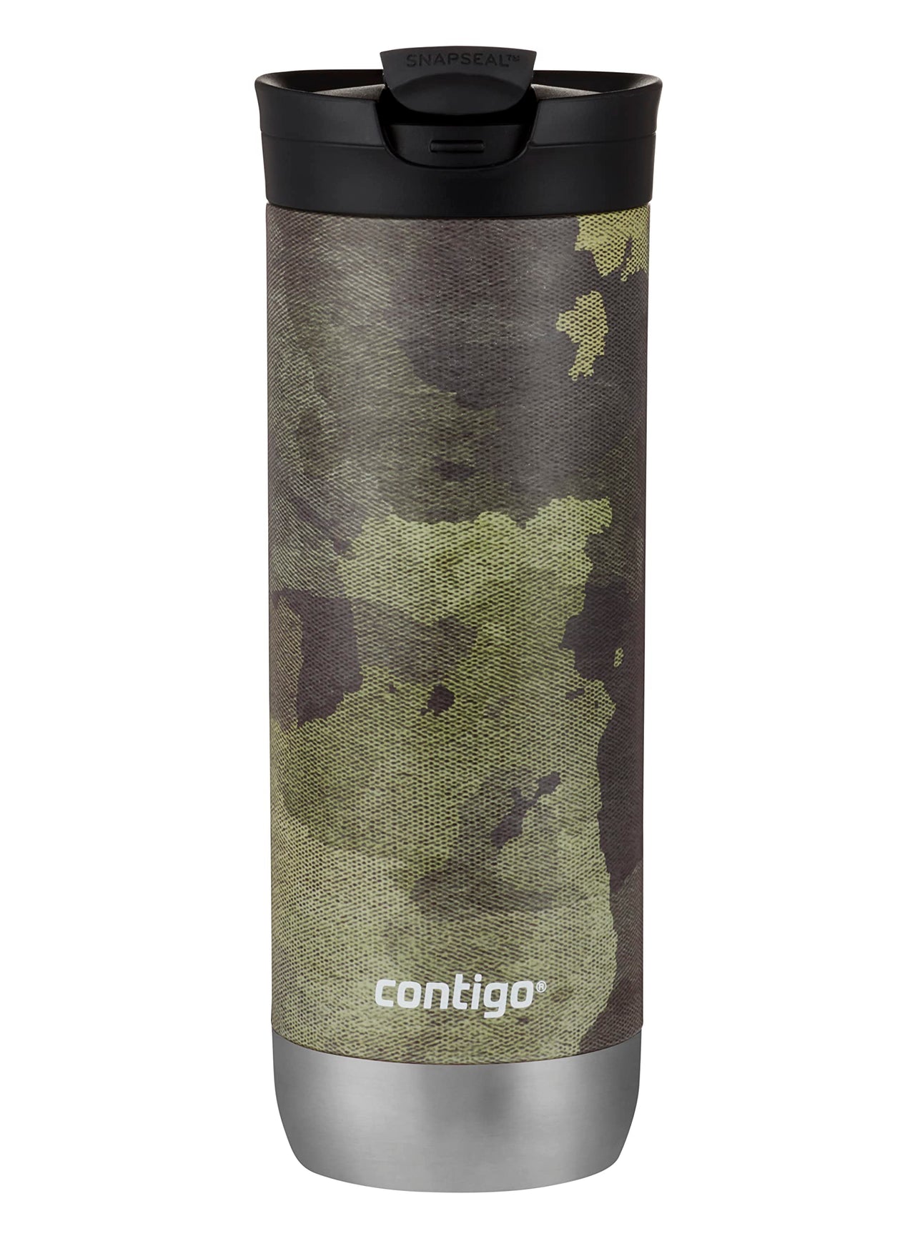 Contigo Huron Vacuum-Insulated Stainless Steel Travel Mug with Leak-Proof Lid, Keeps Drinks Hot or Cold for Hours, Fits Most Cup Holders and Brewers, 20oz Camo