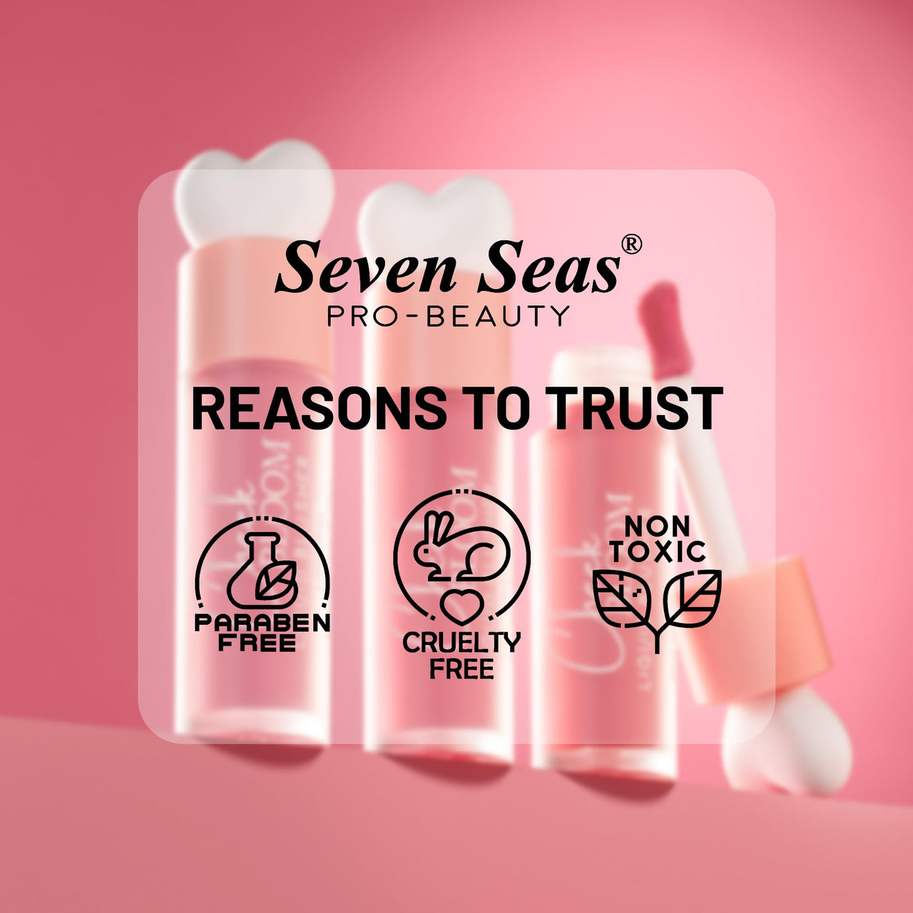 Seven Seas Cheek Bloom Liquid Blusher & Lip Gloss | Highly Pigmented | Long-lasting | Buildable & Blendable | All Skin Types | Shade- Chic Pink-5g