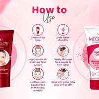Meglow Women Fairness Combo Pack of 2- Fairness Cream (50g) with Aloevera Extract & Vitamin E |Instant Glow Facewash 70g With Skin Brightening and Luminizing |Paraben Free Formula