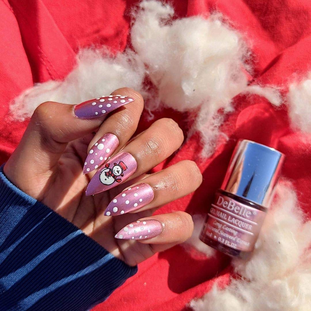 DeBelle Gel Nail Polish Chrome Glaze (Metallic Pink Nail Paint)|Non UV - Gel Finish |Chip Resistant | Seaweed Enriched Formula| Long Lasting|Cruelty and Toxic Free| 8ml