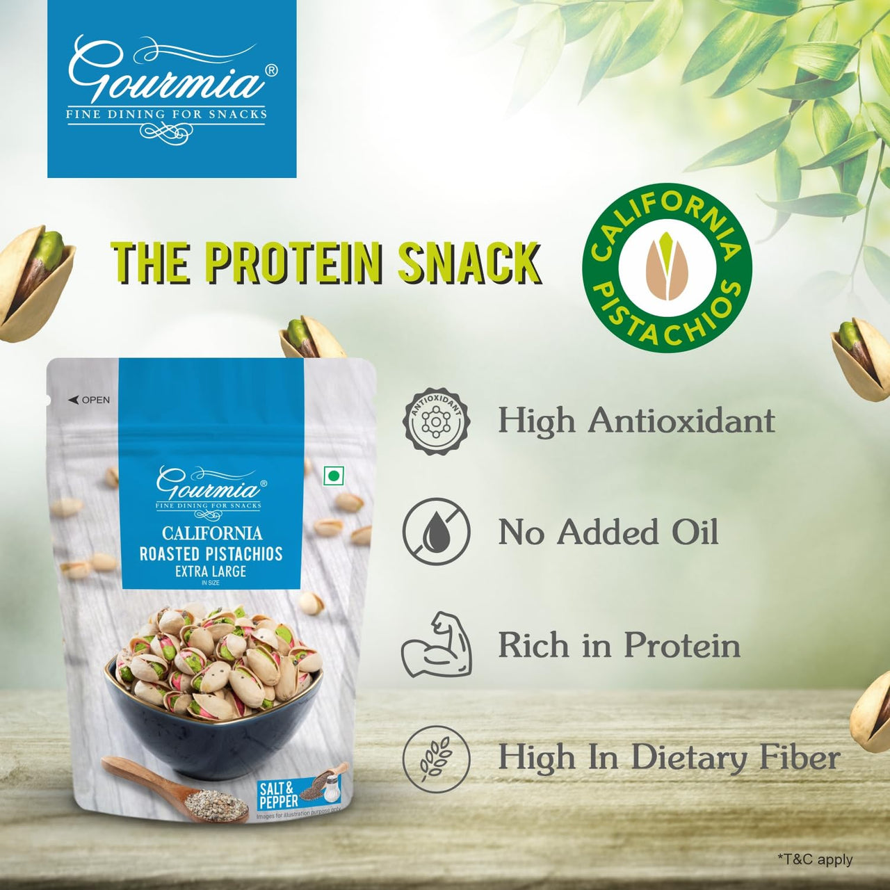 Gourmia Roasted Pistachios Salt & Pepper 200g