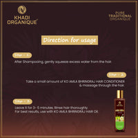 Khadi Organique Amla & Bhringraj Hair Conditioner | Enhance Hair Color | Strengthen Hair Follicles(SLS & Parabeen Free) pack of 2 400 ML