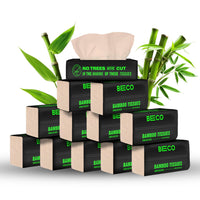 Beco Bamboo Super Soft Facial Tissue 100 Pulls (Pack of 12), 1200 Pulls 2 ply 100% Natural and Ecofriendly