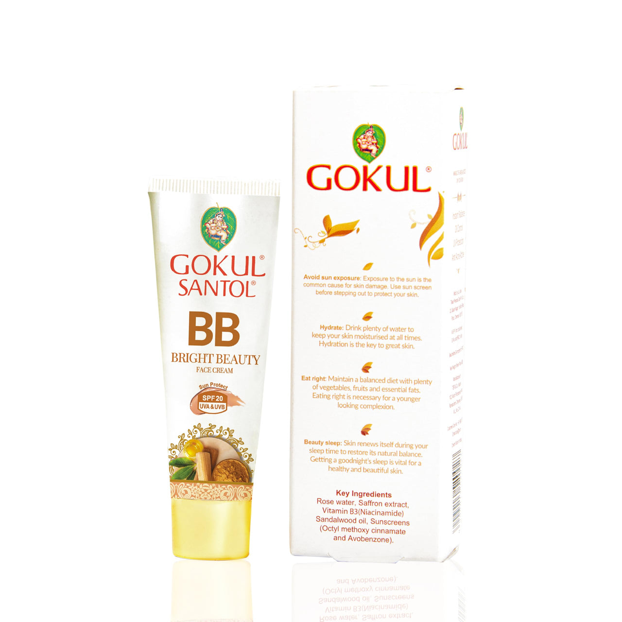Gokul Santol Pure Sandalwood BB Cream - Brightening Beauty Cream with UV Protection | 25g (Pack of 3) | Moisturizing & Blemish-Free Coverage