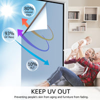 HIDBEA One Way Mirror Window Film ,Daytime Privacy Sun Blocking Reflective Window Film Static Cling Heat Control Window Tinting Film for Home and Office, Blue Silver, 35.4 x 98.4 Inch Silver Blue