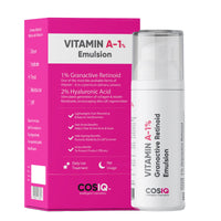Cos-IQ 1% Vitamin A Granactive Retinoid Emulsion Face Serum | Vit-A Anti Ageing Night Cream Serum for Wrinkles, Fine Lines & Acne | For Women & Men | 30ml