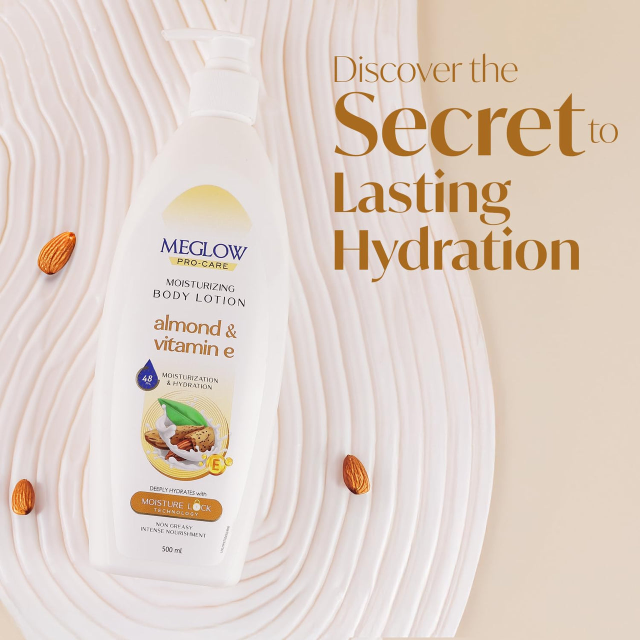 Meglow Pro-Care Moisturizing Body Lotion | Enriched With Shea Butter | Nourished and Smooth Skin | Hydrates & Moisturizes Skin | For Women & Men | Suitable for Normal to Dry Skin - 500mL