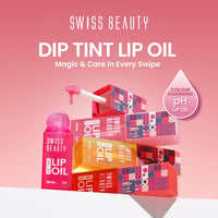 Swiss Beauty Dip Tint Colour Changing PH Lip Oil | With Vitamin E for Long-Lasting Nourishment and Hydration| Soft and Natural Pink Lips | Shade- Peach, 3ml