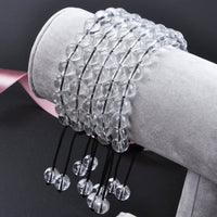 Massive Beads Natural Healing Power Gemstone Crystal Beads Unisex Adjustable Macrame Bracelets 8mm Clear Crystal
