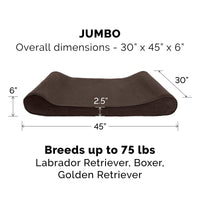 Furhaven Replacement Dog Bed Cover Microvelvet Contour Luxe Lounger, Machine Washable - Espresso, Jumbo (X-Large) Microvelvet (Espresso) 45.0