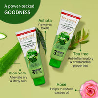 Aryanveda Tea Tree Face Wash with Neem & Aloe Vera Extracts, Anti-Pimple, Anti-Acne, & Purifies Skin 120 Gm (Pack of 5)