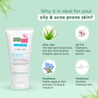 Sebamed Clear Face Care Gel | pH 5.5 |Non-sticky Moisturizer with Hyaluronic acid, Aloe Vera | Dermatologically & clinically tested | 50ml, Pack of 4