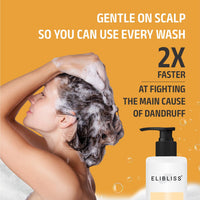 Elibliss Dandruff Clear Shampoo with Biotin Keratin Collagen 475ml | Silk and Soft Keratin Hair Mask with Argan Oil Hydrolyzed Protein Combo 200g
