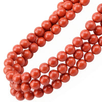 100Pcs Natural Crystal Beads Stone Gemstone Round Loose Energy Healing Beads with Free Crystal Stretch Cord for Jewelry Making (Red Jasper, 8MM) Red Jasper