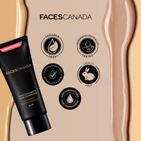 FACESCANADA Weightless Matte Finish Foundation - Medium Natural, 15ml | Lightweight | Natural Finish | Anti-Ageing | Non-Clog Pores | Enriched With Olive Seed Oil, Grape Extract, Shea Butter