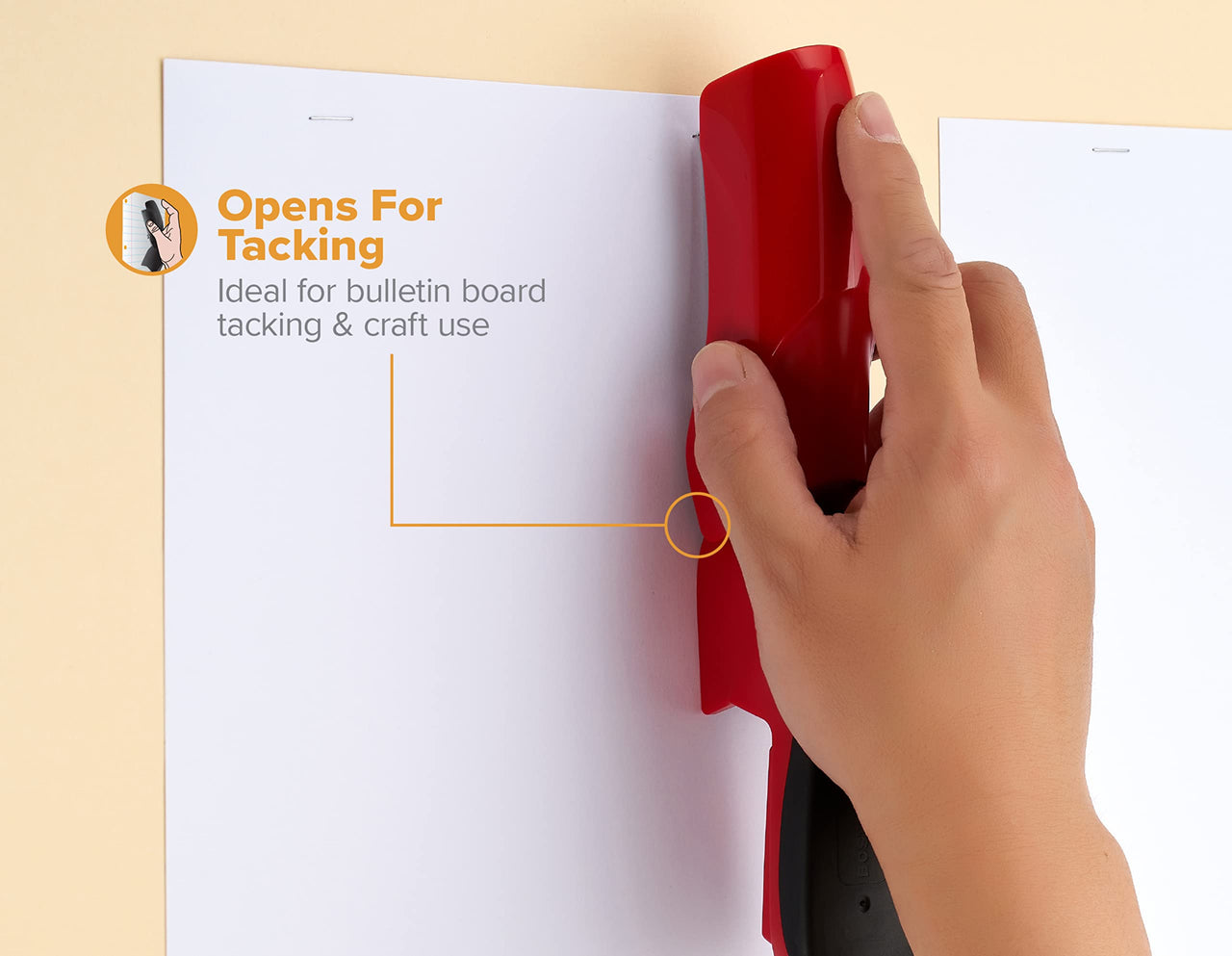 Bostitch Office Heavy Duty 40 Sheet Stapler with 1250 Staples & Claw Remover, Small Stapler Size, Fits into the Palm of Your Hand, Value Pack, Red (B175-RED-VP) Red, Compact, Value Pack