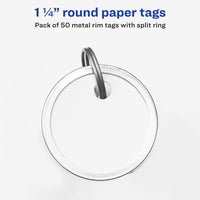Avery Metal Rim Key Tags, 1.25