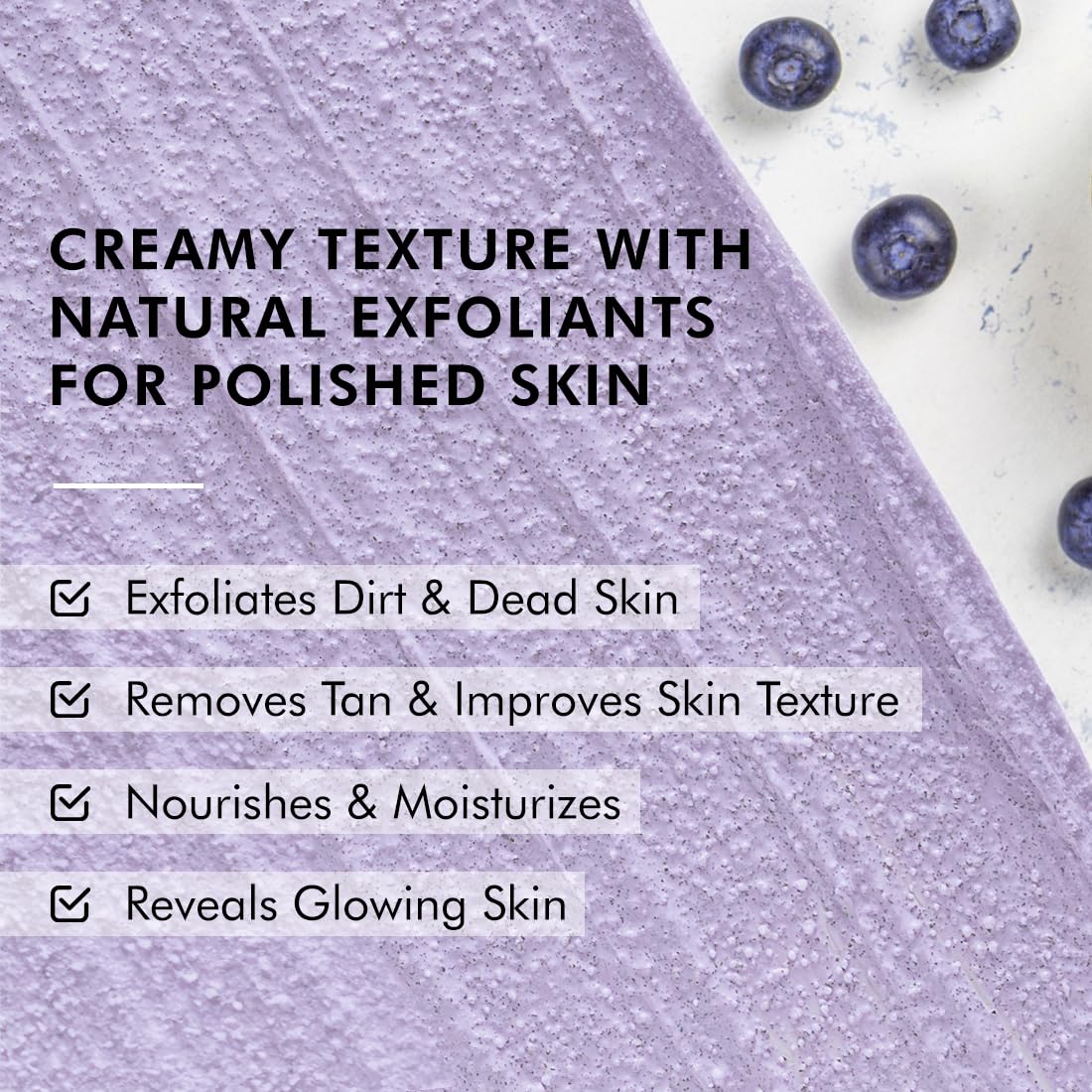 Mcaffeine Blueberry Breeze Body Scrub for Glowing Skin With Coffee, Apricot & Shea Butter | Removes Tan, Nourishes, Moisturizes | Exfoliating Scrub | Fruity Aroma for Men & Women - 175G