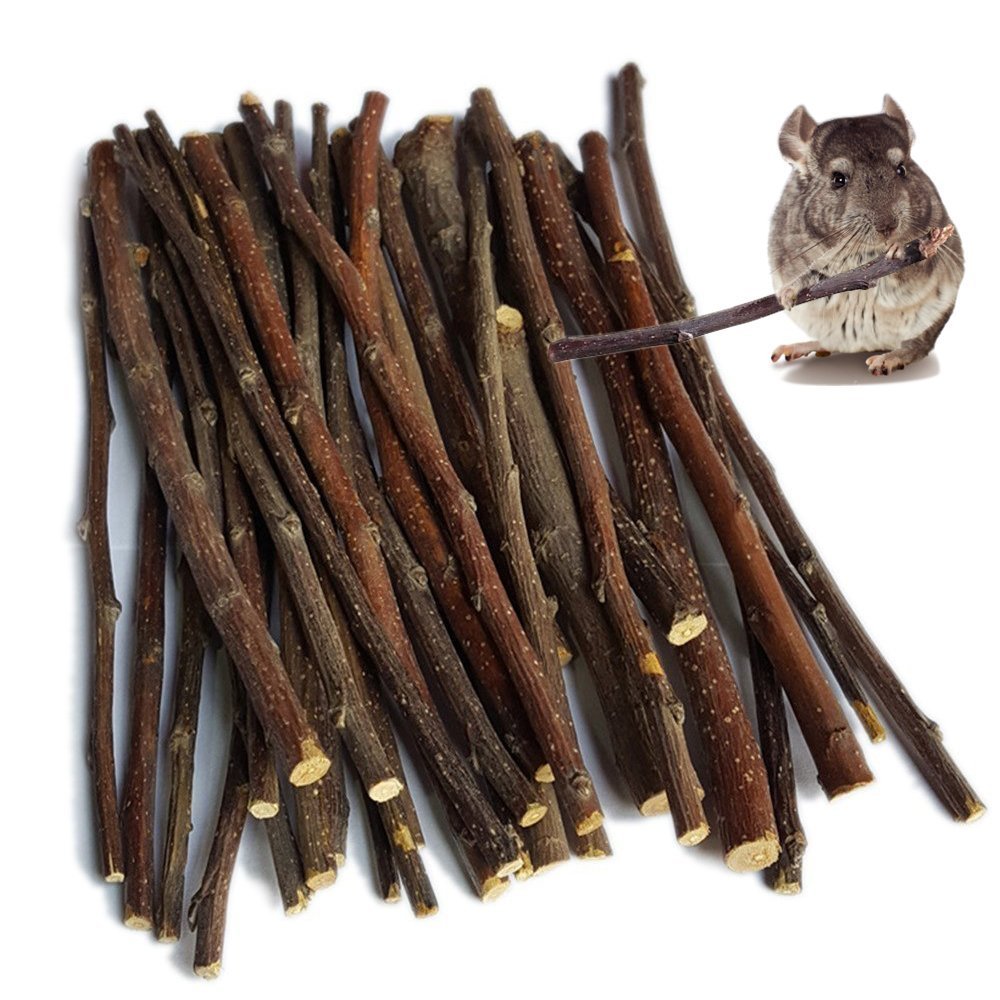 sharllen 400g (14.10oz) Natural Apple Sticks Wood Tree Branches Pet Snacks Chew Toys for Rabbit Hamsters Guinea Pig Chinchillas Squirrel and Other Small Animals by