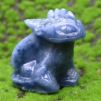 Anlingem Healing Crystal Stone Human Reiki Skull Figurine Statue Sculptures Labradorite Fly Dragon Crystal (Blue Aventurine) AL-Bats Blue Aventurine