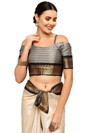 Satrani Women's Poly Silk Woven Saree With Unstitched Blouse Piece