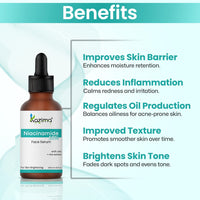 KAZIMA 10% Niacinamide Face Serum for Acne Marks and Dark Spots, with Zinc and Rice Extract | Fades Blemishes, Reduces Hyperpigmentation & Balances Oil | Niacinamide Serum for Oily Skin | 30 ml