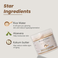 Glamveda Rice Water Brightening Face Scrub For Women | For Lightens Skin | Reduces Pigmentation & Tanning | Paraben Free | 100gm