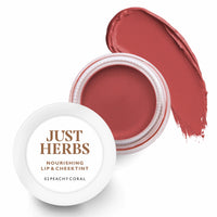 Just Herbs Ayurvedic, Natural Lip & Cheek Tint, Blush For Women- 02 Peachy Coral (Creamy Matte) & Just Herbs Ayurvedic Creamy Matte Lipstick Set38gm (Pack of 16)