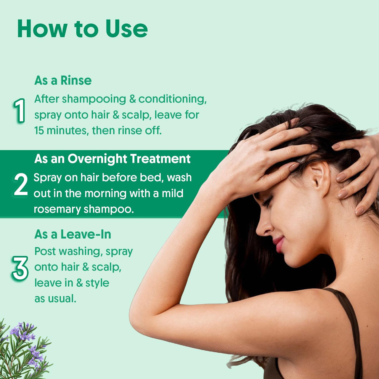 Aravi Organic Rosemary Water Hair Spray For Hair Growth - Reducing Hair Fall, Strengthens Hair & Breakage - Promotes Healthy Follicles and Thicker Hair - For Men & Women - Fragrance Free -100 ml