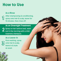 Aravi Organic Rosemary Water Hair Spray For Hair Growth - Reducing Hair Fall, Strengthens Hair & Breakage - Promotes Healthy Follicles and Thicker Hair - For Men & Women - Fragrance Free -100 ml