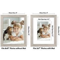 Americanflat 8x10 Picture Frame in Driftwood - Use as 5x7 Picture Frame with Mat or 8x10 Frame Without Mat - Engineered Wood Photo Frame with Shatter-Resistant Glass and Easel for Wall and Tabletop
