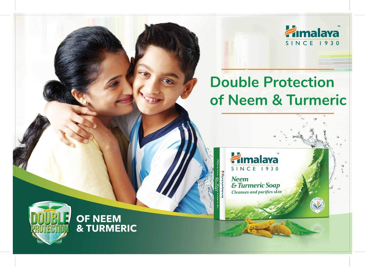 Himalaya Purifying Neem Face Wash, 400ml and Himalaya Herbals Neem and Turmeric Soap, 125gm (Pack of 4) with Value Pack Save Rs.20