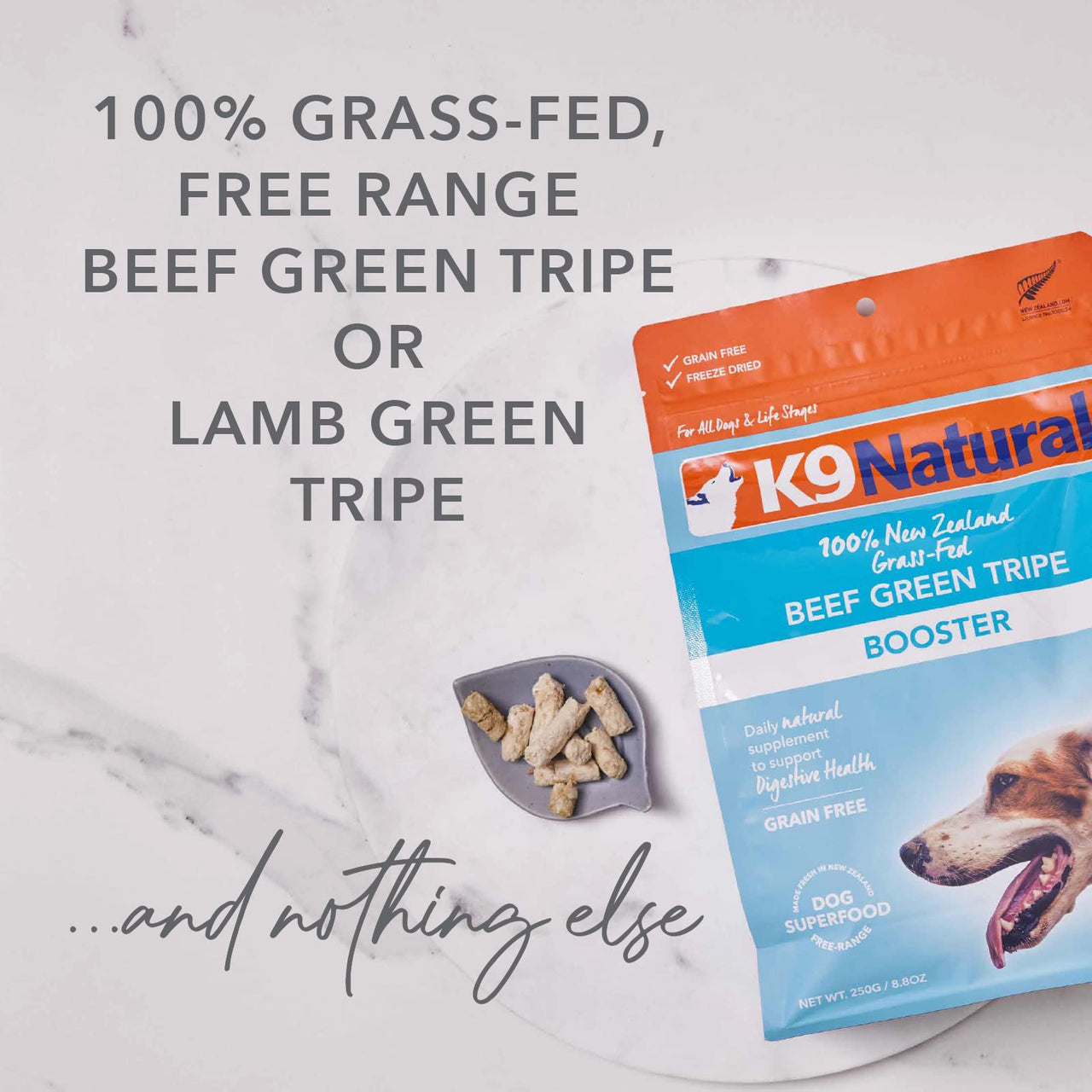 K9 Natural Grain-Free Freeze-Dried Dog Food Supplement Booster, Lamb Green Tripe 2oz 2 Ounce (Pack of 1)