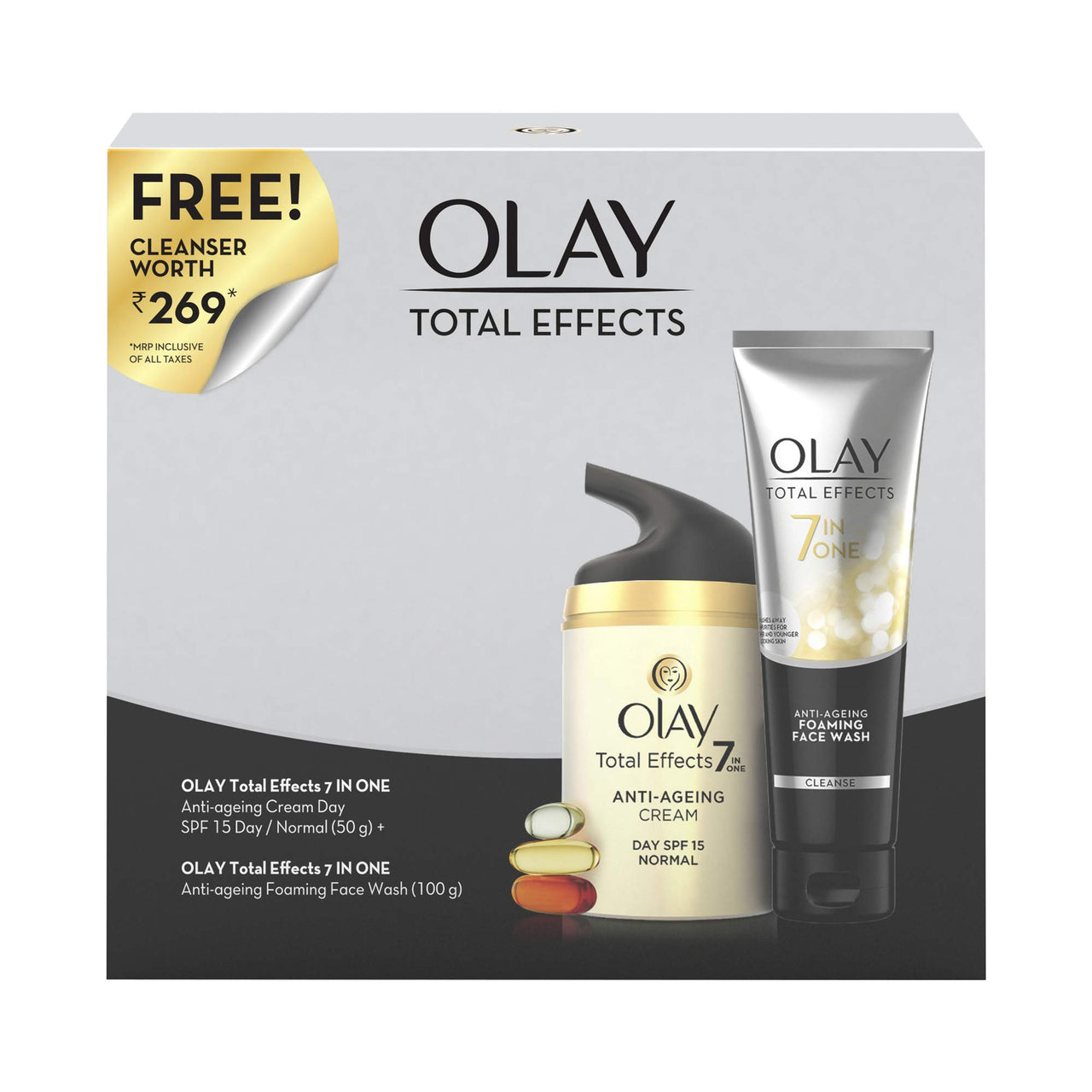Olay Combo Pack Total Effects 7 in 1 (Day Cream, 50 g & Cleanser, 100g)