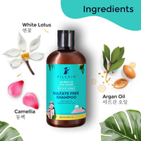 Pilgrim Sulphate Free Shampoo for women & men | Mild shampoo for hair-fall control with argan oil, camellia & white lotus for dry & frizzy hair | Korean skin care products | 200 ml + 200 ml