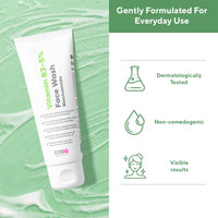 Cos-IQ Vitamin B3-5% Niacinamide Face Wash for Smooth and Even Skin, Tan Removal & Glowing Skin, pH Balanced & Paraben Free (90 Days Pack, 300ml)