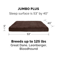 Furhaven Replacement Dog Bed Cover Ultra Plush Faux Fur & Suede Mattress, Machine Washable - Chocolate, Jumbo Plus (XX-Large)