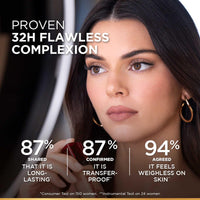 L'Oreal Paris Oil Absorbing Formula, Transferproof, Heatproof and Long-Lasting, Infallible 32H Fresh Wear Radiant Liquid Foundation - 235 Honey Radiant Finish