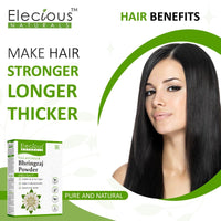 Elecious Pure Bhringraj Powder for hair growth (200 Grams) and Eating | Edible | Ideal for Hair pack, Hair oil and oral consumption | 100% Natural, Preservative free