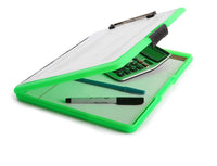 Dexas 3517-807 Slimcase 2 Storage Clipboard with Side Opening, Neon Green. Organize in Style for Home, School, Work, or Trades! Ideal for Teachers, Nurses, Students, Homeschooling, and Beyond.