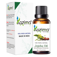 KAZIMA Combo of Jojoba Oil and Rosehip Oil - 100% Pure & Undiluted Oil for Acne, Wrinkles, Skin Moisturizing & Hair Growth, 15 ml each