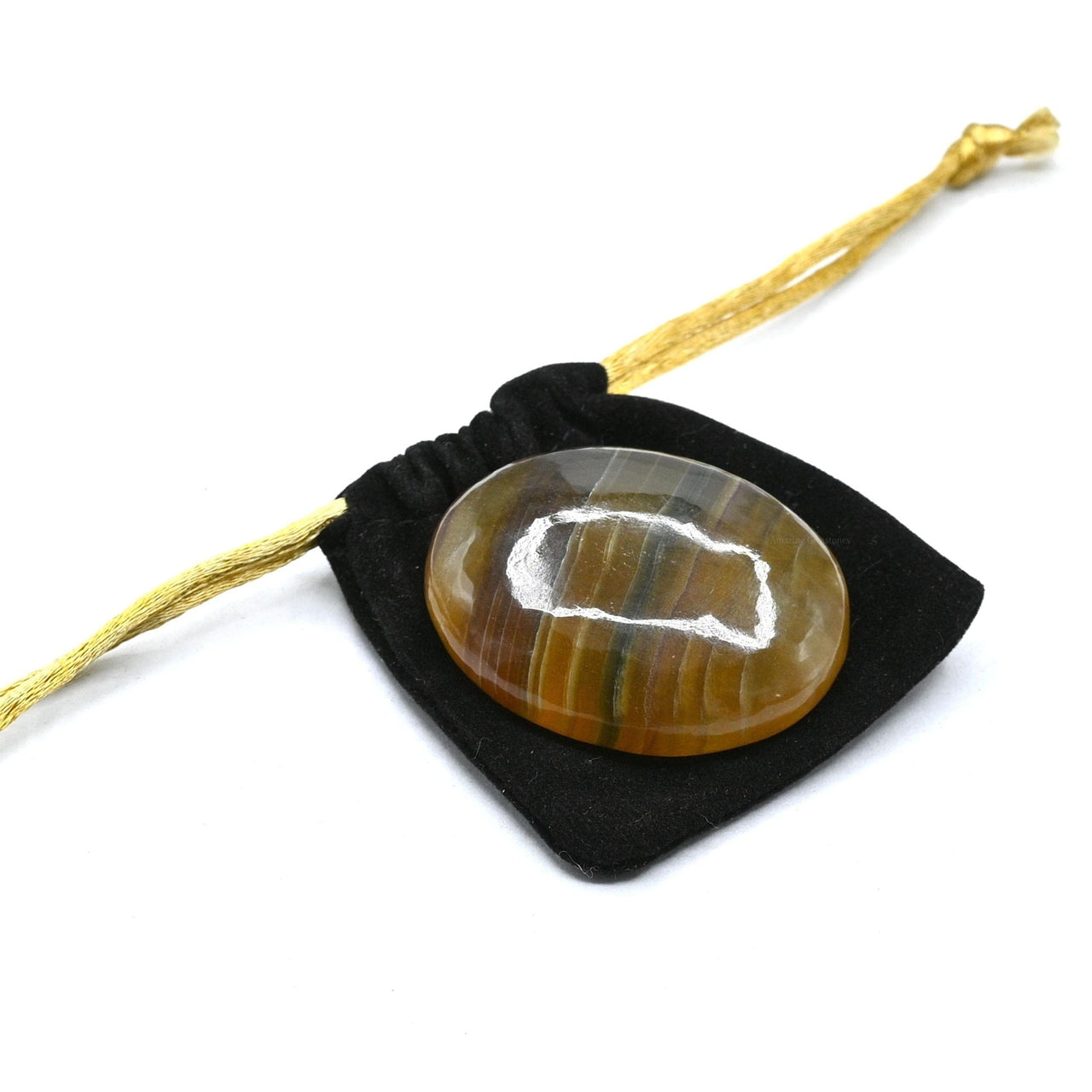 Amazing Gemstone Fluorite Palm Stone - Pocket Massage Worry Stone for Natural Body Chakra Balancing, Reiki Healing and Crystal Grid (Fluorite)